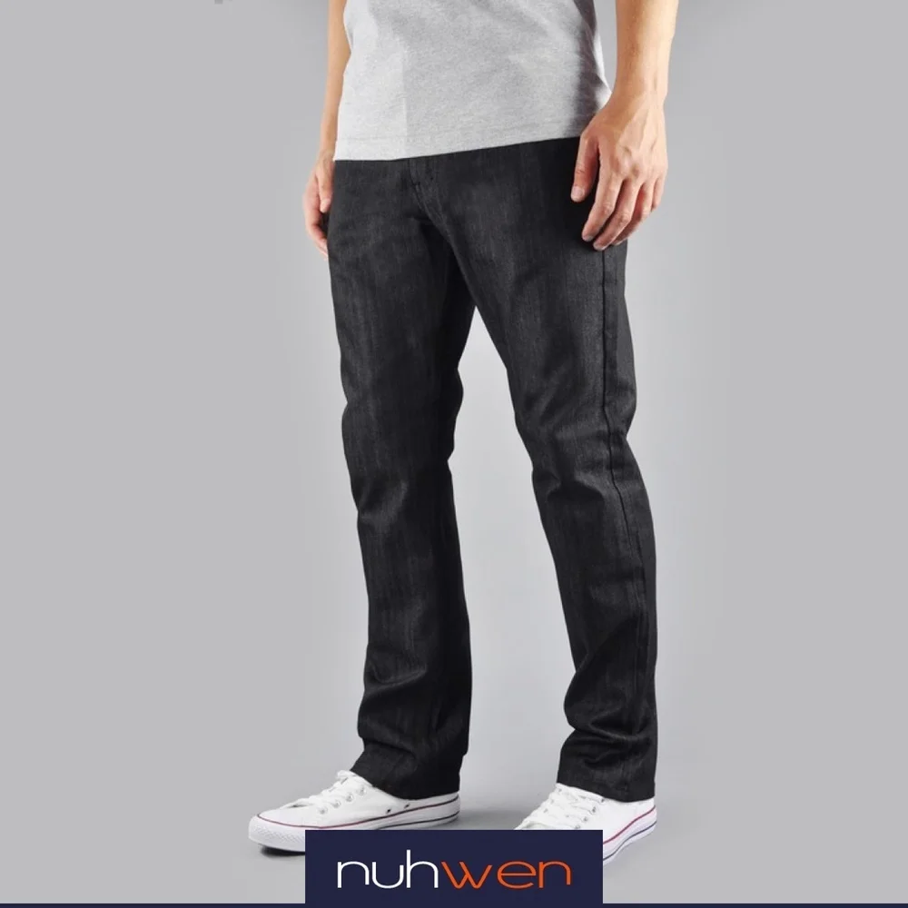Men Skinny Indigo Black Denim Jeans - Picture 1 of 4